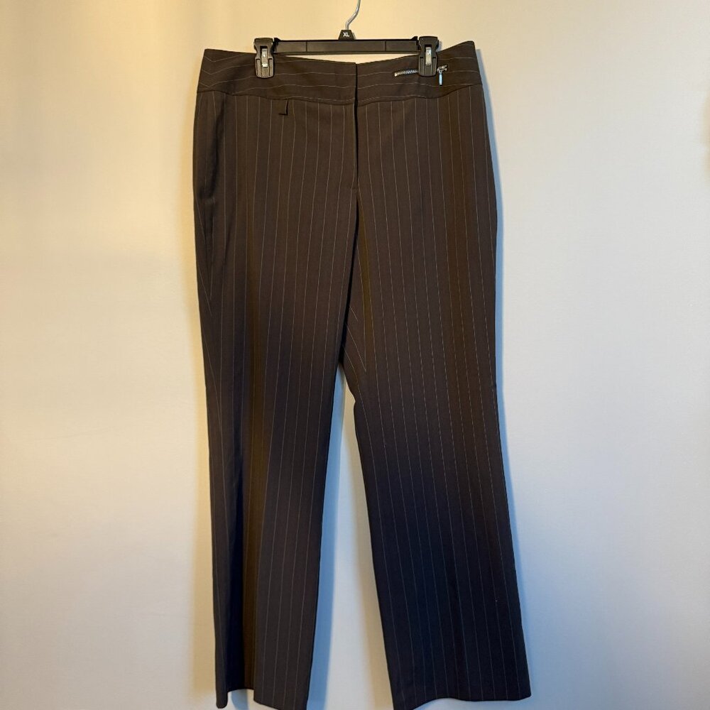Dalia Women's Gray with Pink Pinstripe Trousers